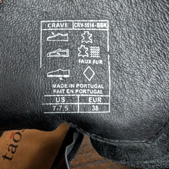 Taos Womens Crave Boot Size 7 Black Moto Biker Lace Up Lug Sole Leather Combat - Picture 9 of 9